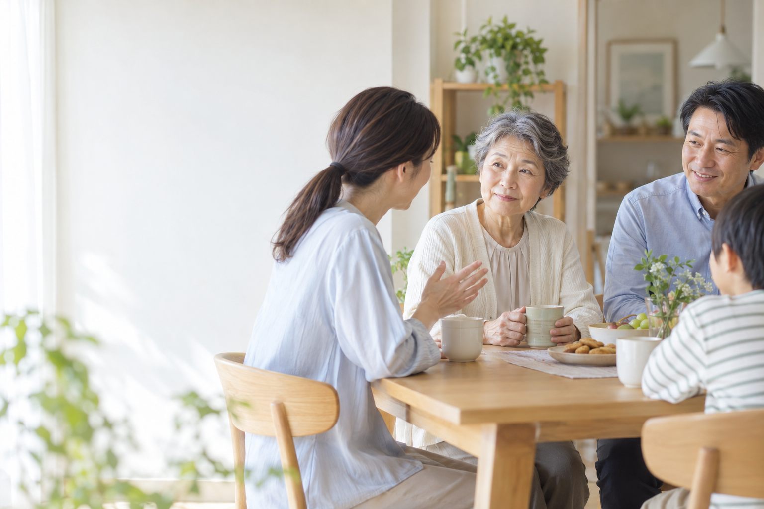 ご家族との会話を楽しむ様子